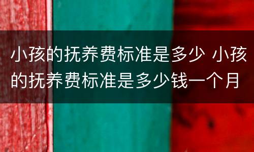 小孩的抚养费标准是多少 小孩的抚养费标准是多少钱一个月