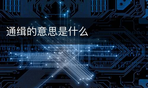 通缉的意思是什么