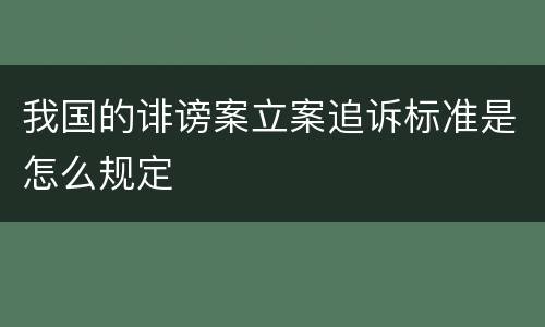 我国的诽谤案立案追诉标准是怎么规定
