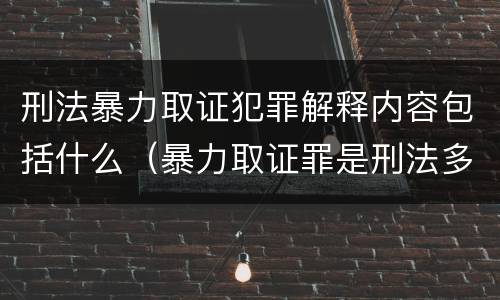 刑法暴力取证犯罪解释内容包括什么（暴力取证罪是刑法多少条）