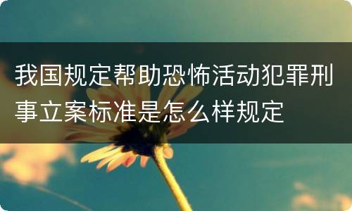 我国规定帮助恐怖活动犯罪刑事立案标准是怎么样规定
