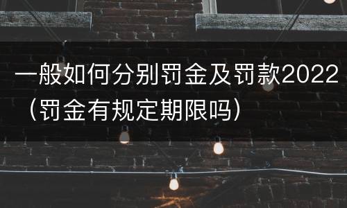 一般如何分别罚金及罚款2022（罚金有规定期限吗）
