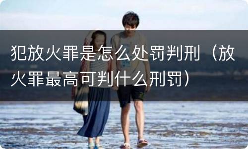 犯放火罪是怎么处罚判刑（放火罪最高可判什么刑罚）