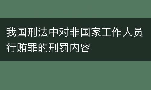 我国刑法中对非国家工作人员行贿罪的刑罚内容