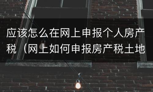 应该怎么在网上申报个人房产税（网上如何申报房产税土地使用税）
