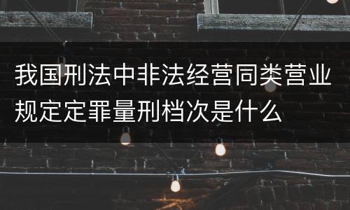 我国刑法中非法经营同类营业规定定罪量刑档次是什么