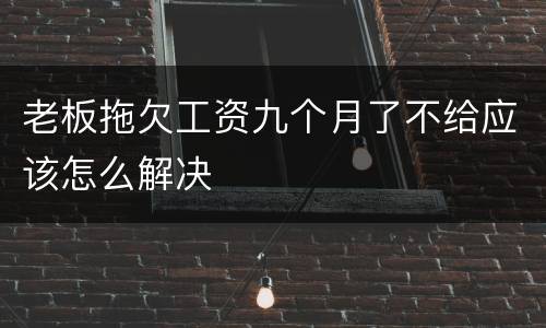 老板拖欠工资九个月了不给应该怎么解决