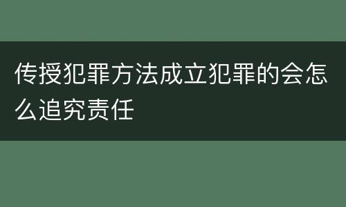 传授犯罪方法成立犯罪的会怎么追究责任