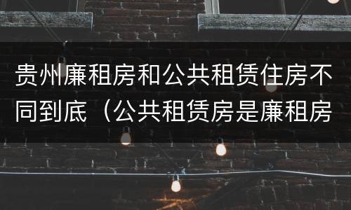 贵州廉租房和公共租赁住房不同到底（公共租赁房是廉租房吗）