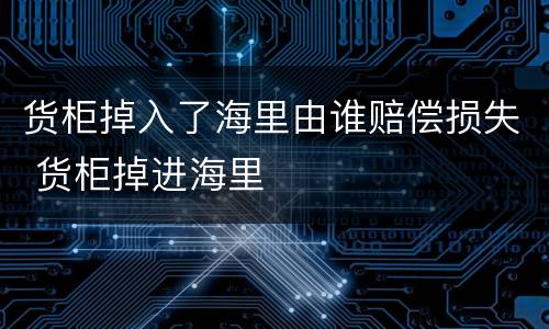 货柜掉入了海里由谁赔偿损失 货柜掉进海里