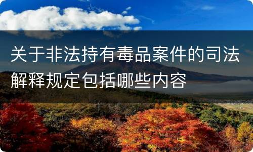 关于非法持有毒品案件的司法解释规定包括哪些内容