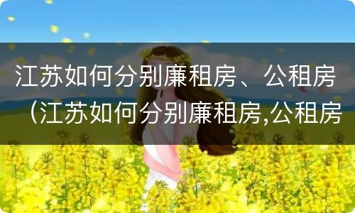江苏如何分别廉租房、公租房（江苏如何分别廉租房,公租房和住宅）