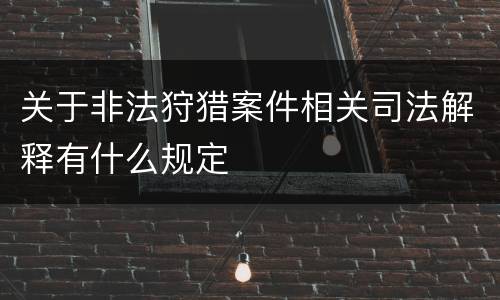 关于非法狩猎案件相关司法解释有什么规定