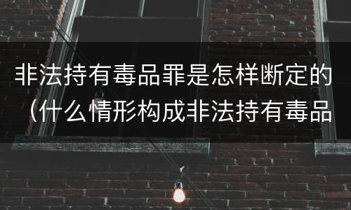 非法持有毒品罪是怎样断定的（什么情形构成非法持有毒品罪）