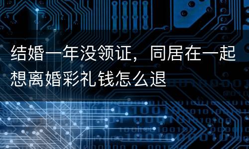 结婚一年没领证，同居在一起想离婚彩礼钱怎么退