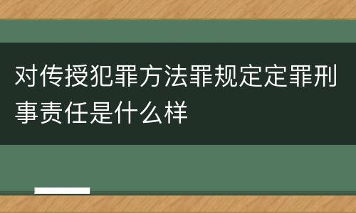 对传授犯罪方法罪规定定罪刑事责任是什么样