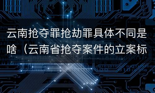 云南抢夺罪抢劫罪具体不同是啥（云南省抢夺案件的立案标准）