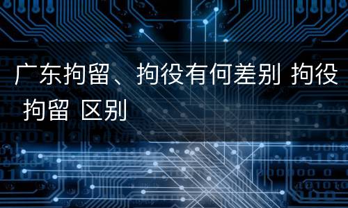广东拘留、拘役有何差别 拘役 拘留 区别