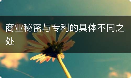 商业秘密与专利的具体不同之处