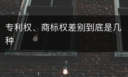 专利权、商标权差别到底是几种