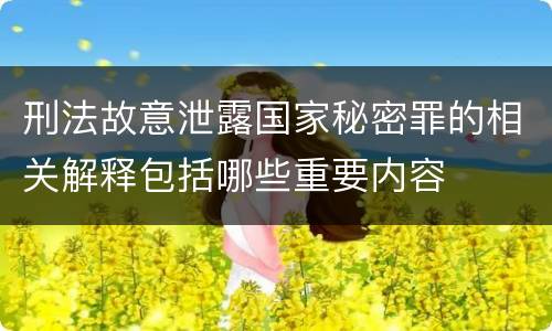 刑法故意泄露国家秘密罪的相关解释包括哪些重要内容