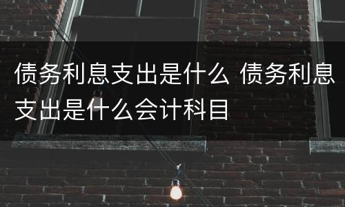 债务利息支出是什么 债务利息支出是什么会计科目