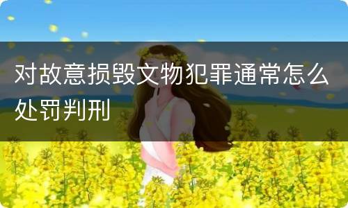 对故意损毁文物犯罪通常怎么处罚判刑