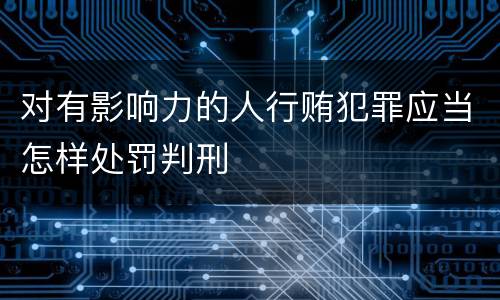 对有影响力的人行贿犯罪应当怎样处罚判刑