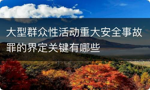 大型群众性活动重大安全事故罪的界定关键有哪些