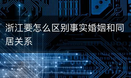 浙江要怎么区别事实婚姻和同居关系