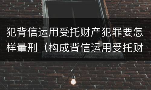 犯背信运用受托财产犯罪要怎样量刑（构成背信运用受托财产罪的立案标准是）