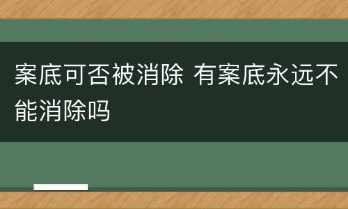 案底可否被消除 有案底永远不能消除吗