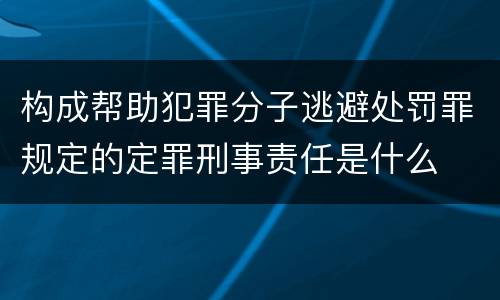 构成帮助犯罪分子逃避处罚罪规定的定罪刑事责任是什么
