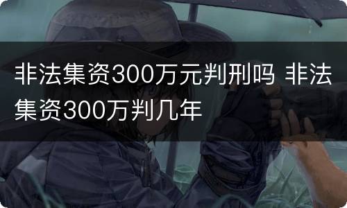 非法集资300万元判刑吗 非法集资300万判几年