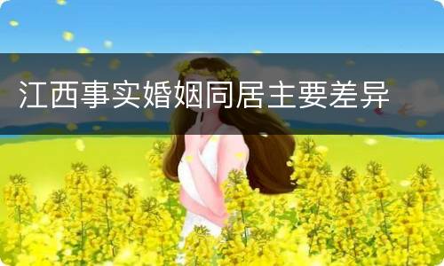 江西事实婚姻同居主要差异