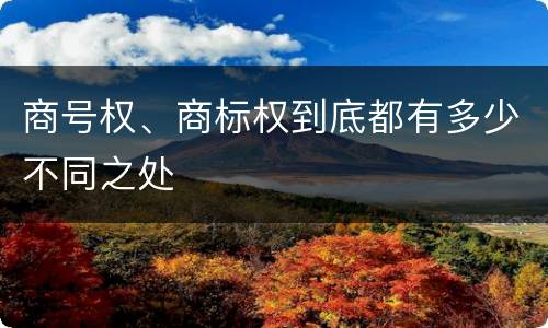 商号权、商标权到底都有多少不同之处