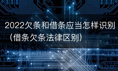 2022欠条和借条应当怎样识别（借条欠条法律区别）