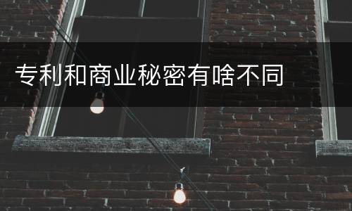 专利和商业秘密有啥不同