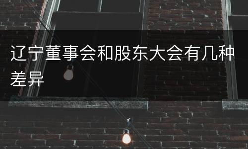 辽宁董事会和股东大会有几种差异