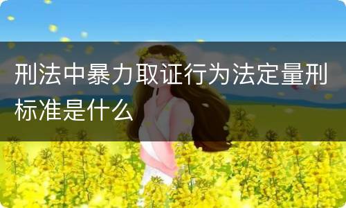 刑法中暴力取证行为法定量刑标准是什么