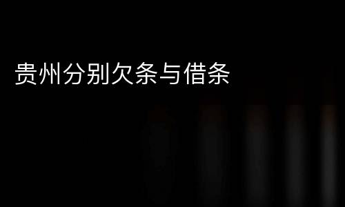 贵州分别欠条与借条