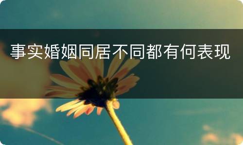 事实婚姻同居不同都有何表现