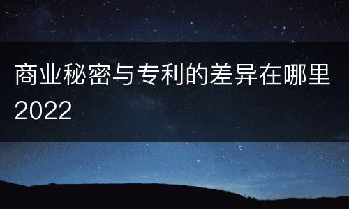 商业秘密与专利的差异在哪里2022