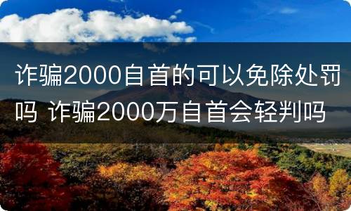 诈骗2000自首的可以免除处罚吗 诈骗2000万自首会轻判吗