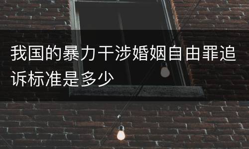 我国的暴力干涉婚姻自由罪追诉标准是多少