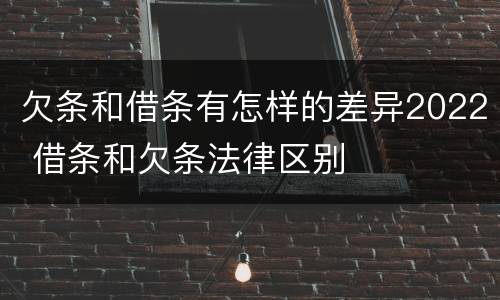 欠条和借条有怎样的差异2022 借条和欠条法律区别