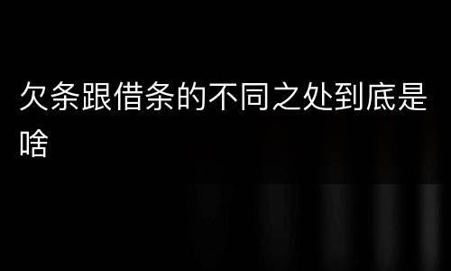 欠条跟借条的不同之处到底是啥