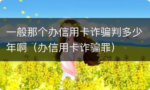 一般那个办信用卡诈骗判多少年啊（办信用卡诈骗罪）