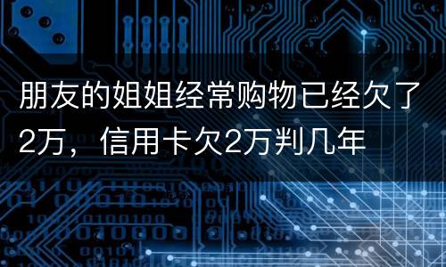 朋友的姐姐经常购物已经欠了2万，信用卡欠2万判几年