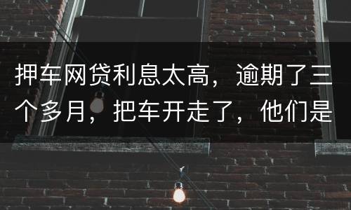 押车网贷利息太高，逾期了三个多月，把车开走了，他们是非法的，我该怎么办